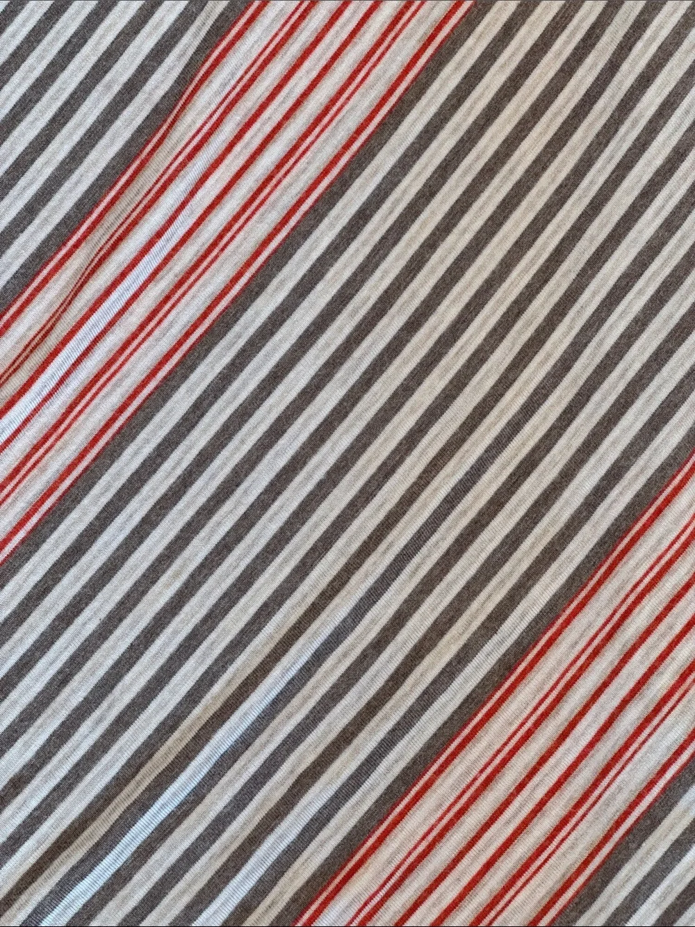 Max Studio Striped A-Line Soft Stretchy Knit Maxi Skirt Red & Gray Elastic Waist